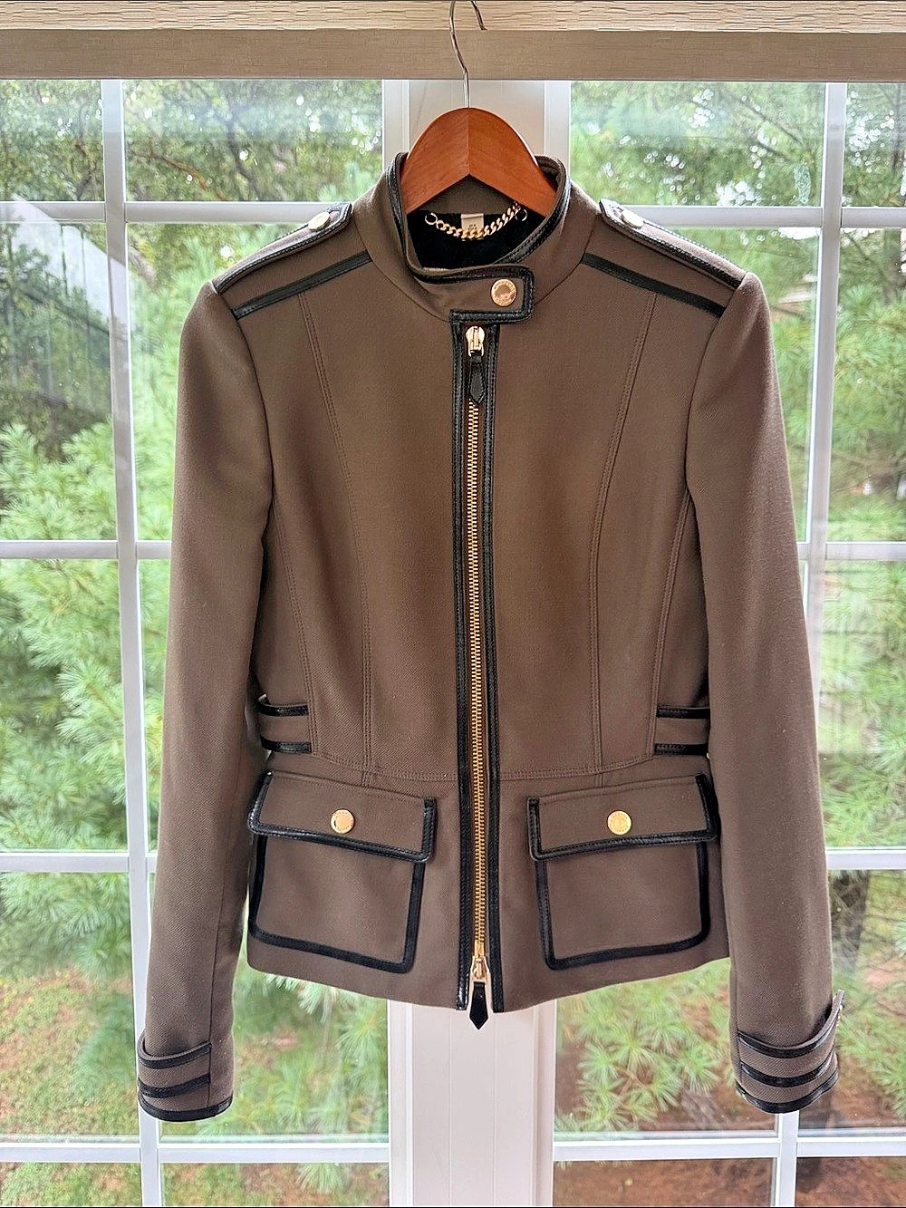 Burberry Brown Peplum Jacket Size 6
